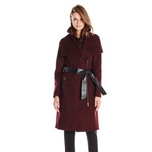 Mackage Nori wool belted coat - Bordeaux color